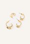 Women's Gold Color 5-Piece Hoop Earring Set H7455Axns - 3