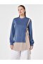 Shirt Detailed Rayon Sweatshirt Indigo