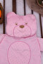 Welsoft Baby Diaper Set with Teddy Bear Embroidery and Pillows - Pink - 3