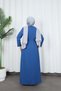 Buckle Detailed Tied Ayrobin Dress Indigo Hnt85921 - 7
