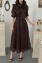 Bow-Tie Patterned Long Dress - 4