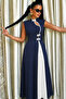 Women's Window Neckline Detailed Half Turtleneck Special Design Midi Dress - 4