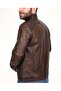 100% Genuine Lambskin Puntol Men's Brown Coat - 4