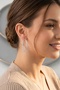 Stainless Steel Triple Crossing Silver Color Hoop Earrings - 4