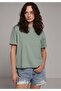 Regular Fit Round Neck Plain Women's Green Short Sleeve T-Shirt