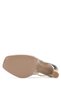 Women's Faux Leather Gold Heeled Shoes - 4
