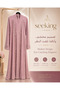 Luxurious Pink Abaya with Soft Embroidery – Loose-Fitting Gulf Women's Abaya with Flowing Fabric for Occasions |   Seeking - 4