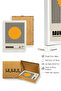 White Wooden Framed Geometric Patterned Painting - Vibrant Tones |   Huhu1093 - 2