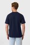 Relaxed fit navy blue printed crew neck t-shirt - 6