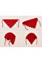 Red Knitted Hair Bandanna. Hand Knitted Banda - 2