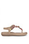 Solly 4119 Beige Women's Sandals with Stones between the Toes - 2