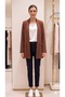 Premium Pocket Detail Shawl Collar Jacket Sleeveless Blouse Double Women's Set - 3