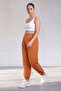 Women's Tile Summer Pants with Elastic Waist and Cuffs and Stone Detail - 2