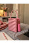 Pink Women's Handbag, Pyramid Model Tpu Tote Bag, with Lipstick Container - 7