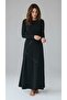 Women's Skirt with Elastic Waist, V-Neck Cut, Combed Cotton Fabric - 2