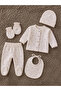 Heart Patterned 1-3 Month 5-Piece Baby Bodysuit Set - 3