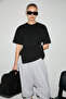 Corian women's organic cotton crew neck blouse with ruching and drawstring detail - regular fit, black - 2