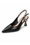 Women’s Heel- Pointed Toe Slingback Heel Shoes For Ladies with Scarf Strap – Black & Brown – Sizes 36-41 - 2
