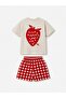 Girl's Strawberry Patterned Suit - 4