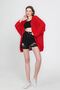 Bat Sleeve Seasonal Cardigan Red - 4