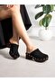Hi̇stor Black Suede Heeled Women's Slippers - 3