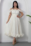 Heart Neck Bust and Hem Ruffled Evening Dress BAL139 - 6