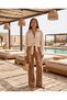 Summer Transparent Striped Knitwear Women's Trousers - 4
