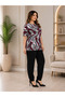 Plus Size Women's Floral Patterned T-Shirt |   Comfortable Fit Casual Oversize T-Shirt - 4