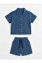 Boy's Blue Muslin Shirt Shorts 2-Piece Set