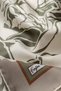 Khaki Floral Pattern Tivil Silk Scarf - 2