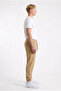 Men's Beige Elastic Leg Parachute Flexible Jogger Pants with Zipper Pockets - 2