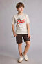 100% Cotton Regular Fit Crew Neck Printed Short Sleeve Gray T-Shirt for Boys G9965A826Sm - 2