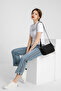 Daily Small Size Waterproof Lightweight Crinkle Fabric Women's Crossbody Bag Polka Dot Black - 5