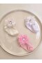 3-Piece White Decorated Baby Socks with Square Stones and Laser-Cut Roses - 2