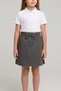 Girl's Ribbed Waist Lace-Up Smoked Canvas School Shorts Skirt