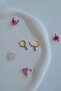 Drop Zircon Stone Hoop Earrings Rose Gold 1 Pair - 5