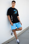 Men's Oversize Floral Printed 100% Cotton Crew Neck T-Shirt Shorts Summer Set - 7