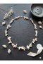 Natural Stone Original White Coral Broken Cut Closures Steel Women's Stylish Necklace