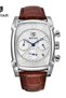 Mens Watches Multifunction Chronograph Date Quartz Watch for Men Brown Leather Band Analog Wrist Watch Gift for Men Casual Business - 2