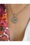 Steel Color Stone Sun Design Locket Necklace - Stainless Tarnish Resistant Steel