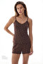 Women's Cotton Lounge Leila Dotted Sleeveless Tank & Shorts Set - Brown