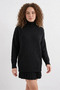 Women's Turtleneck Knitwear Black Two-Piece Set - 3