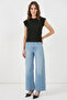 Women's Zero Sleeve Textured Black Blouse - 2