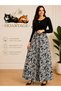 100% Cotton Elastic Waist Patterned Combed Cotton Fabric Maxi Length Mother's Skirt, Prayer Skirt Size 38-48
