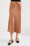 Women's Satin M. Brown Skirt - 2