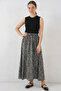 Women's Leopard Patterned Anthracite Skirt - 3