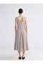 Nevavm U-Neck Plaid Waist-Sitting Dress with a Difference - 4