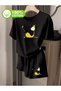 Stretchy cute giraffe print women's premium oversized top and bottom set - t-shirt and shorts set