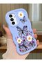 Samsung Galaxy A04S Compatible Case Camera Protector Blue Silicone Couple Phone Case Butterfly Pattern
