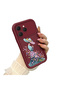 Tecno Spark 40 Compatible Case Camera Protector Burgundy Silicone Couple Phone Case Girl Pattern - 2